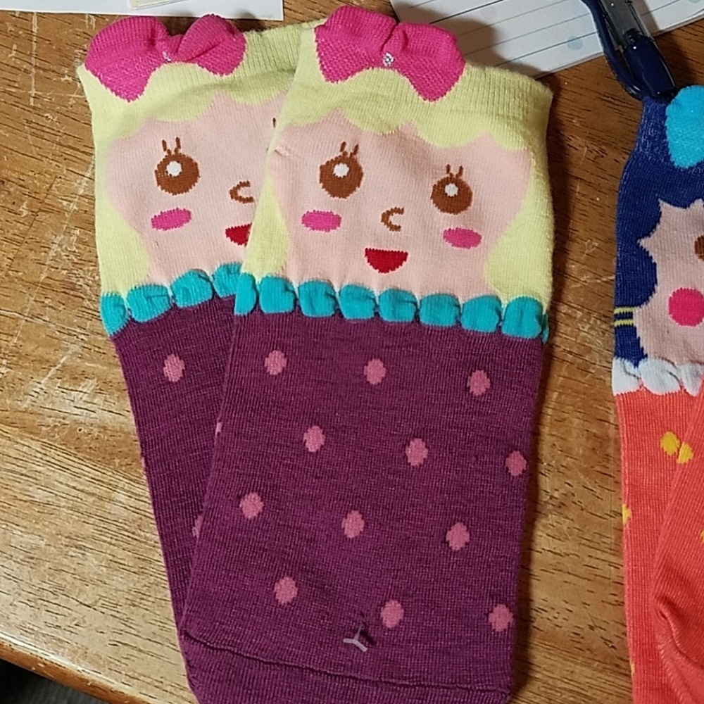 Cute Little Girl Theme Socks With Bow Adult Size